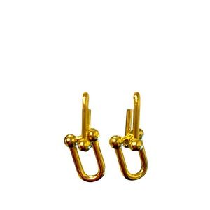 Paperclip Link Gold earrings | Tiffany inspired hardware earrings